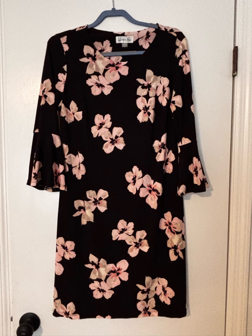 Harper Black Dress with Pink Floral Print